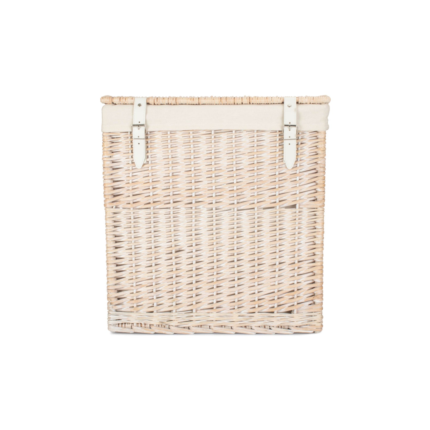 Boutique White Wash Willow Laundry Hamper With Lining - Large