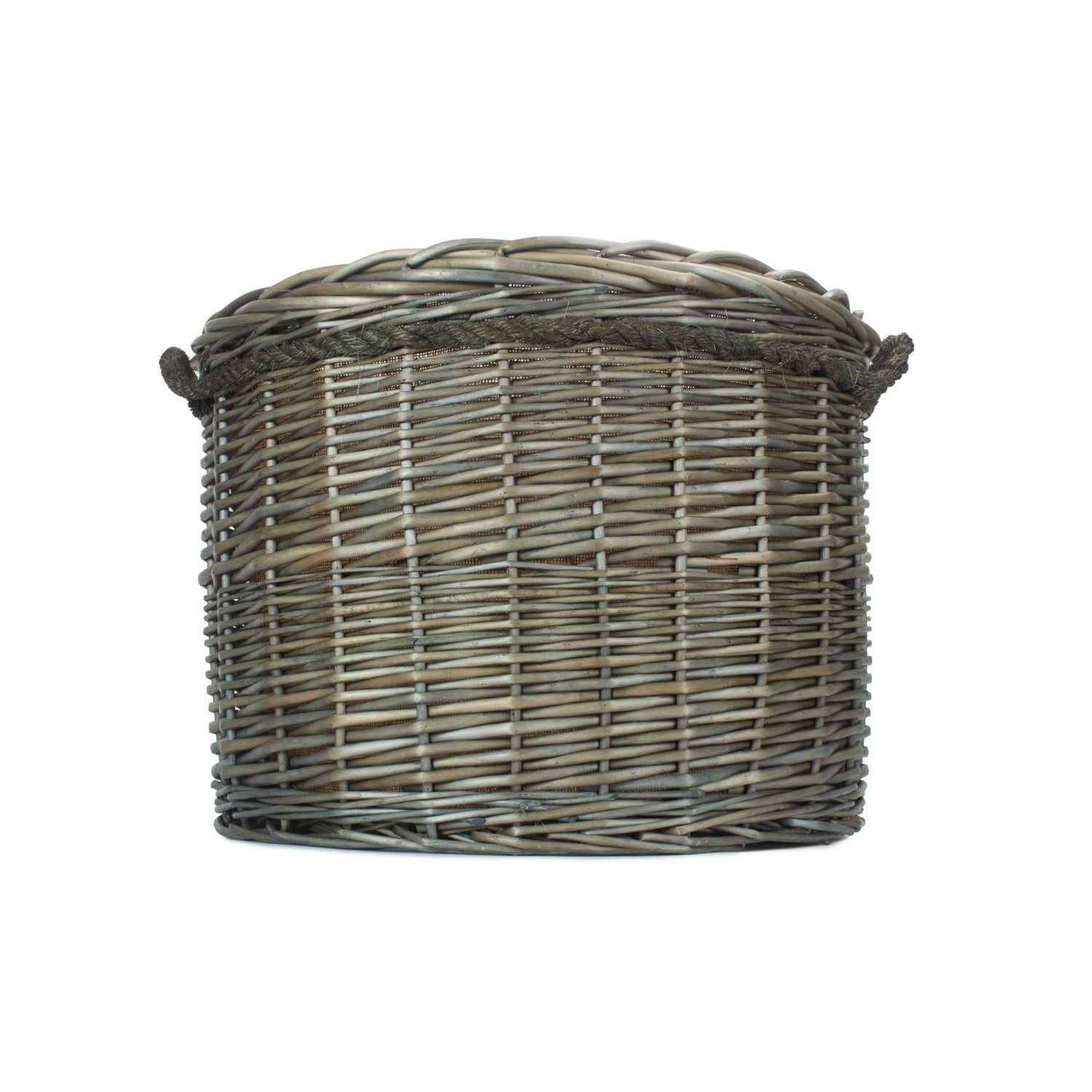 Antique Wash Willow Round Storage Basket Size 2 - Medium