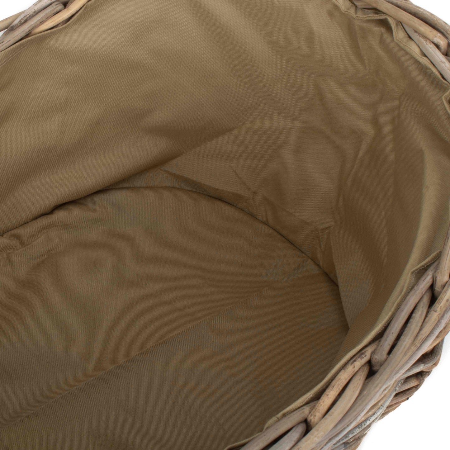 Large Boat Shaped Rattan Log Basket With Cordura Lining