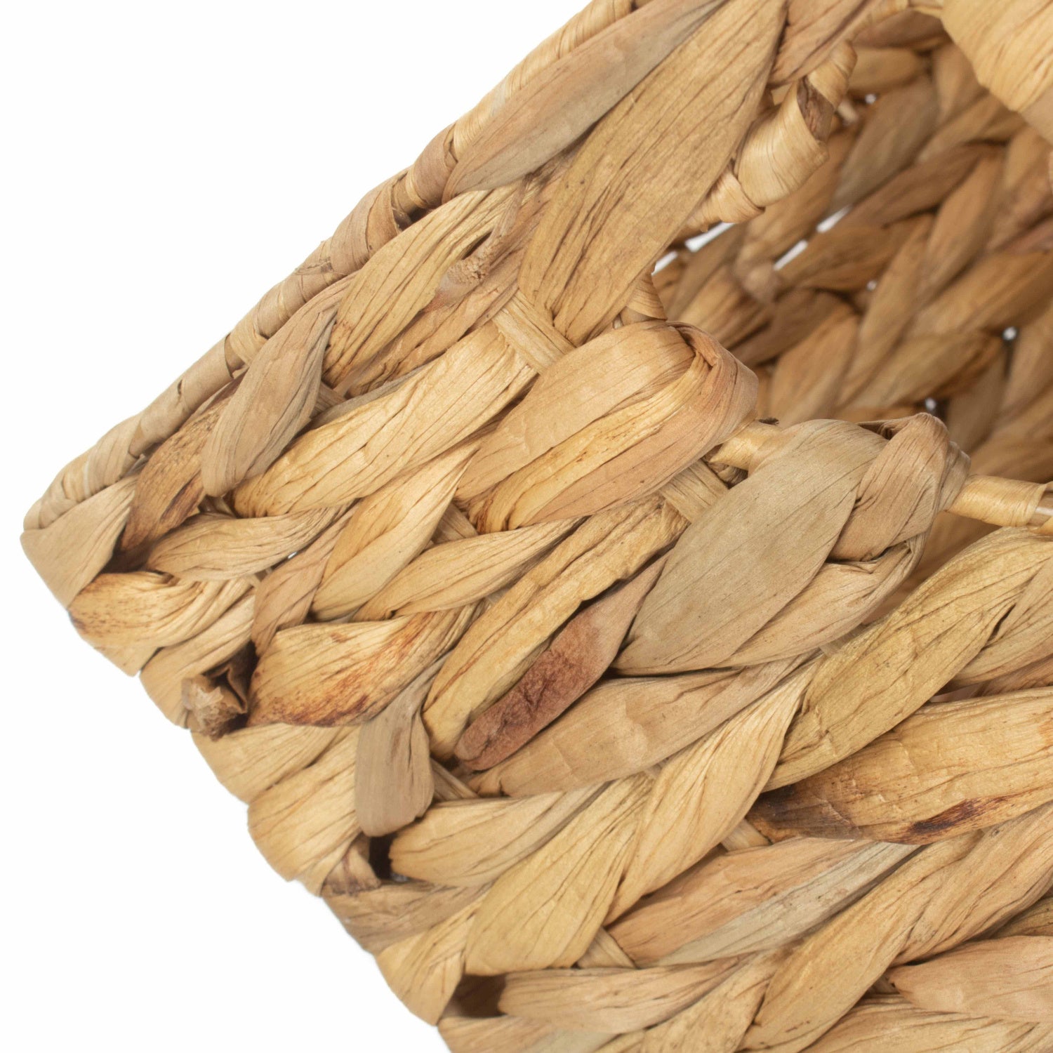 Small Water Hyacinth Storage Basket Size 2 with Heart Cut-Out Handles