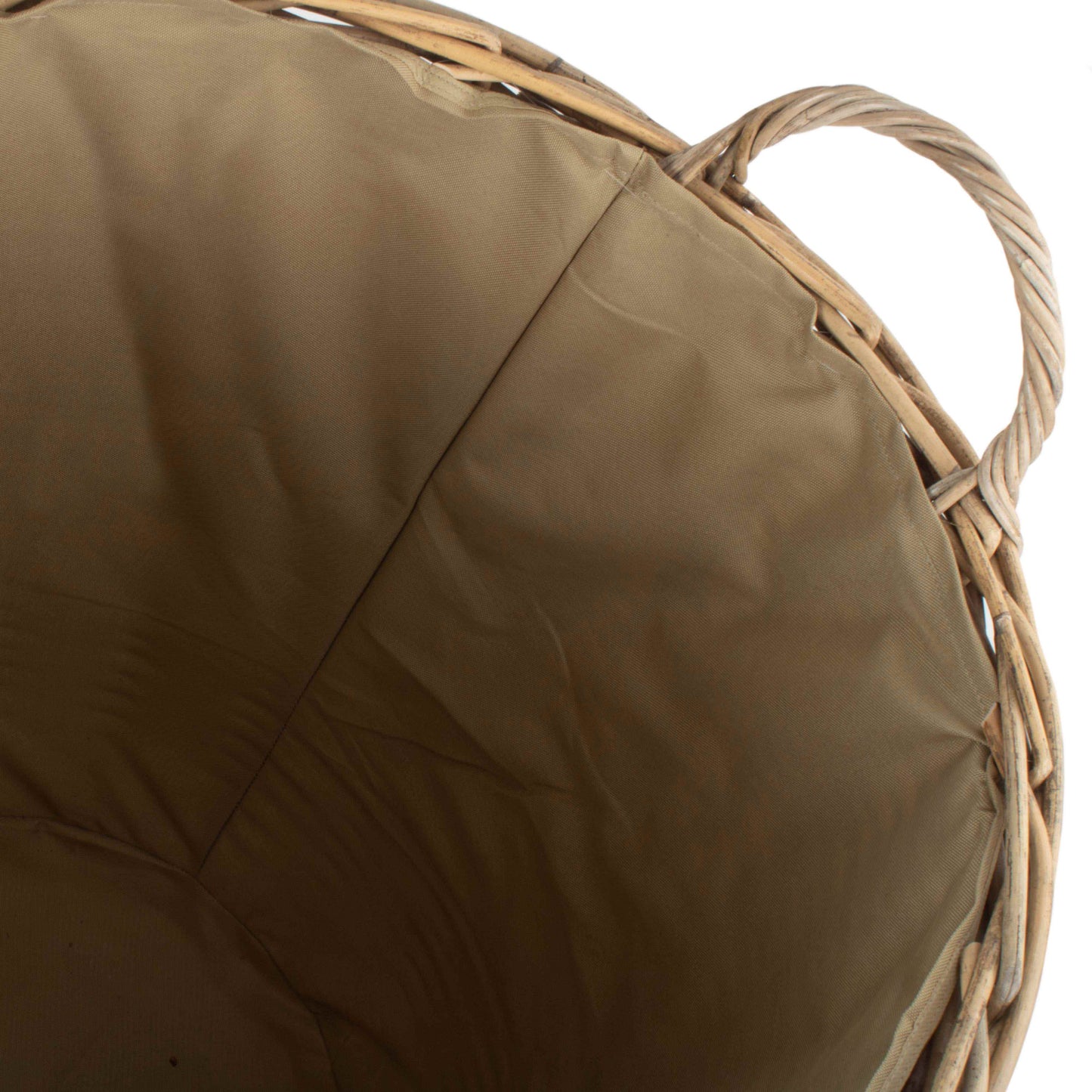 Large Cordura Lined Tall Round Fireside Rattan Log Basket