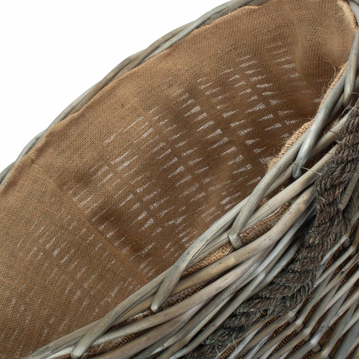 Antique Wash Willow Round Storage Basket Size 2 - Medium