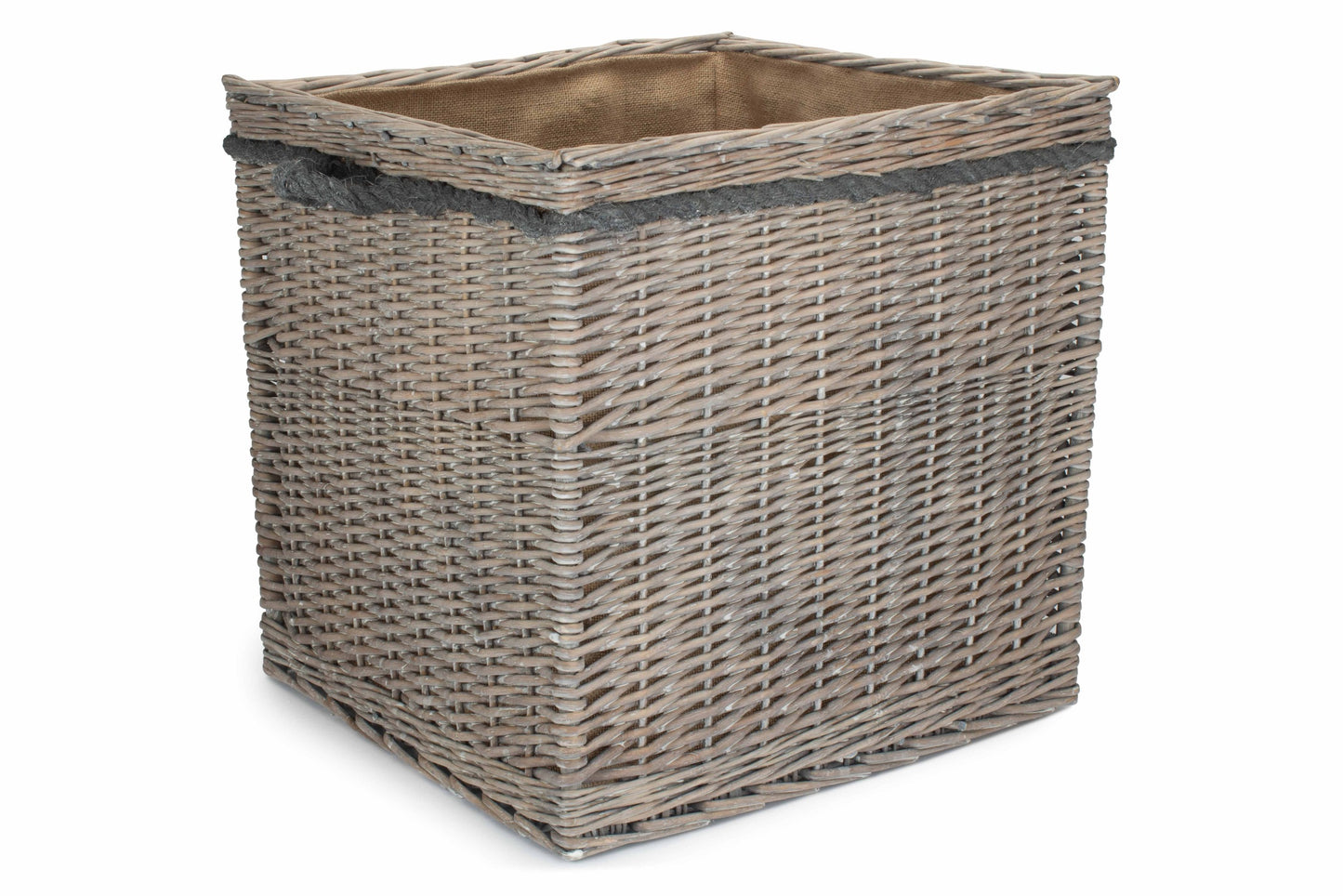 Grey Wash Willow Square Storage Basket Size 3 - Large