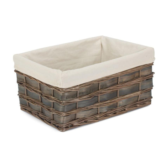 Large Grey Scandi Storage Basket with White Lining
