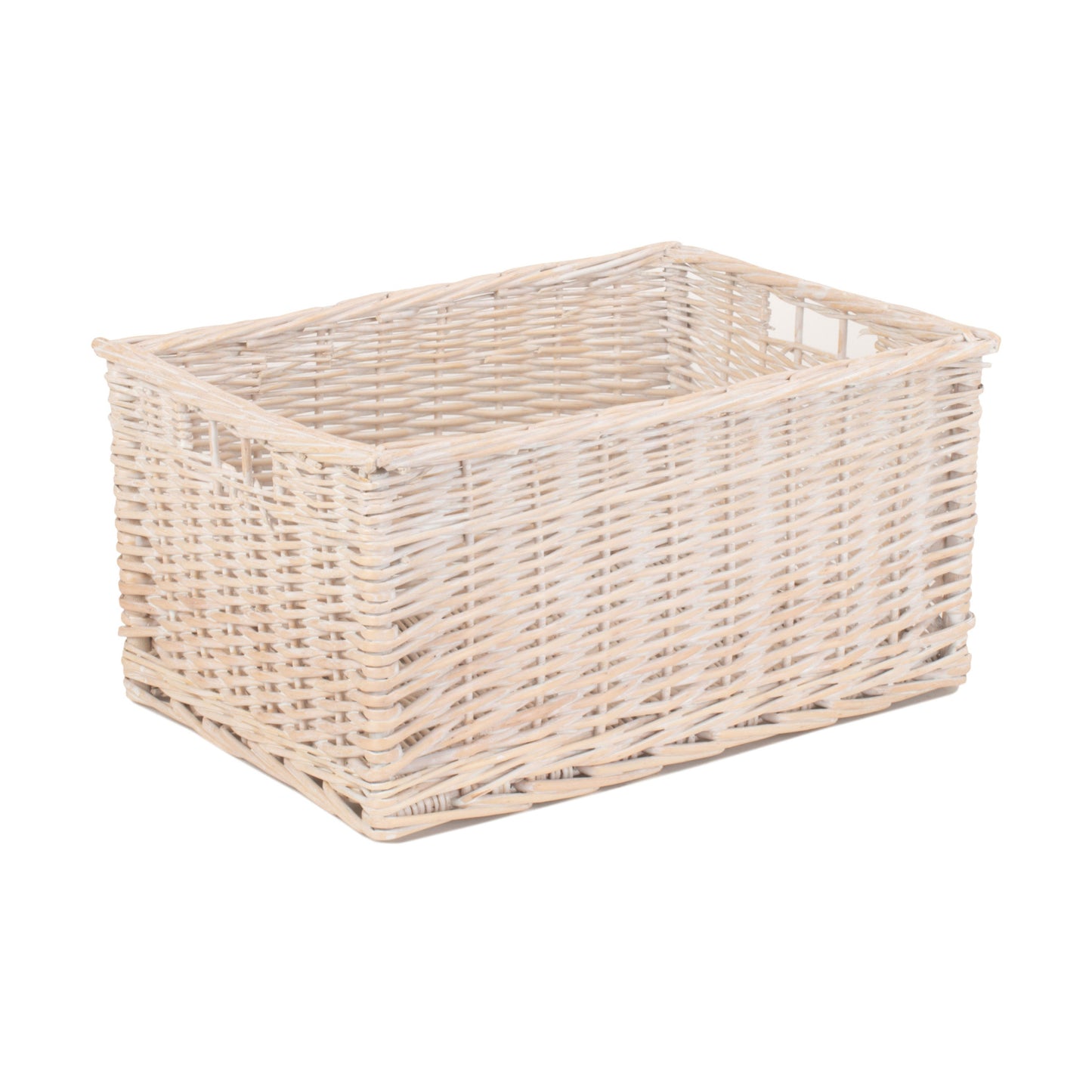 Large White Wash Willow Storage Basket
