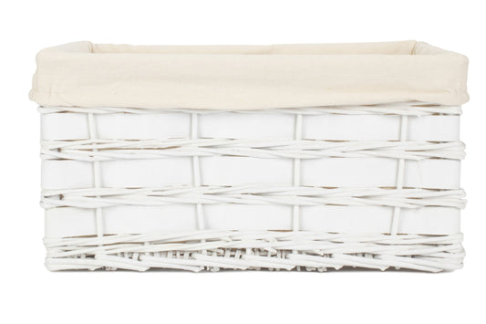 Large White Scandi Storage Basket with White Lining