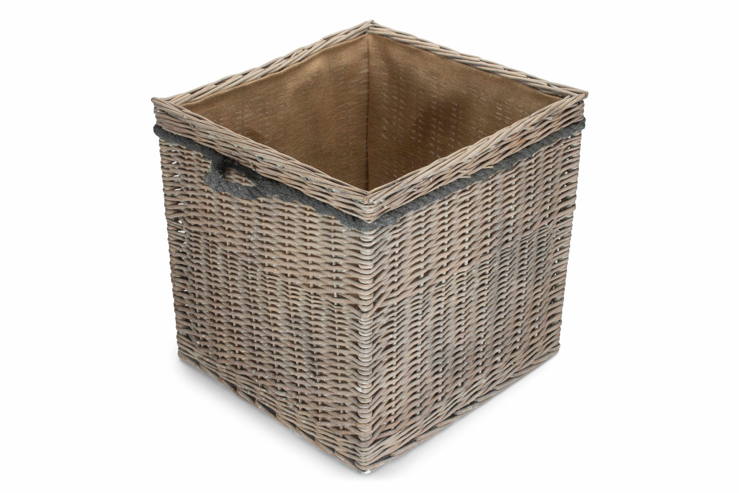 Grey Wash Willow Square Storage Basket Size 3 - Large