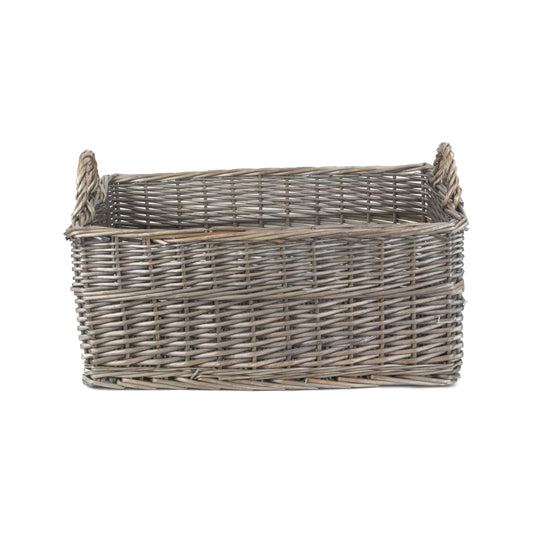 Large Shallow Antique Wash Storage Basket