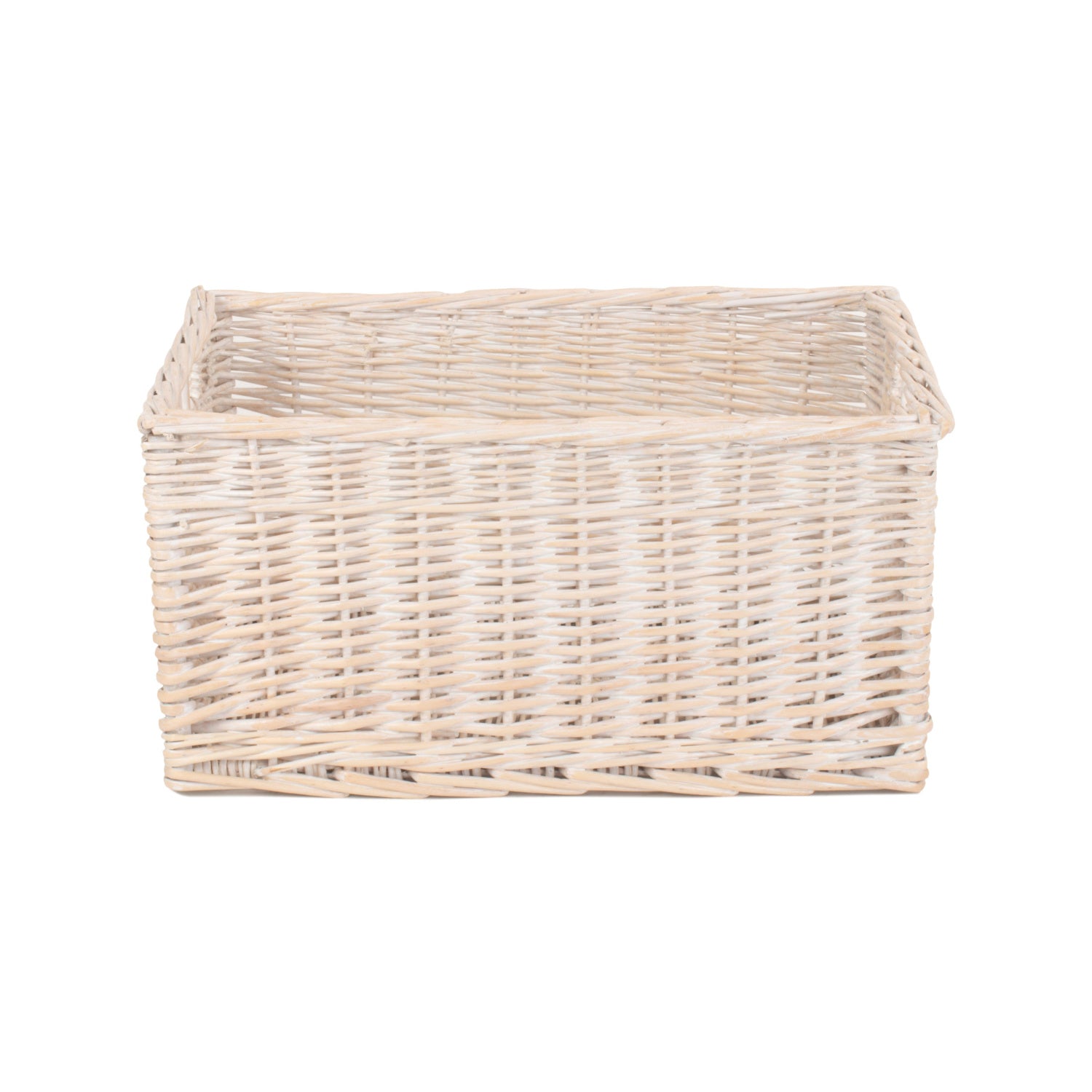 Large White Wash Willow Storage Basket