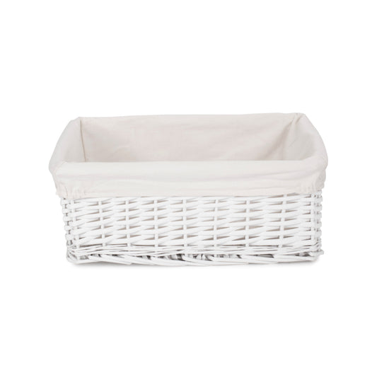 Large White Wicker Storage Basket