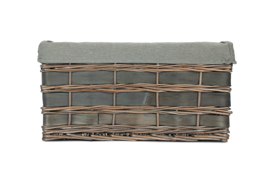 Large Grey Scandi Storage Basket with Grey Sage Lining