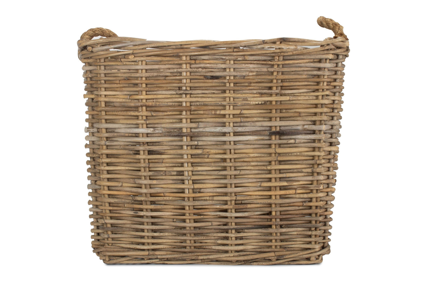 Medium Square Grey Rattan Log Basket