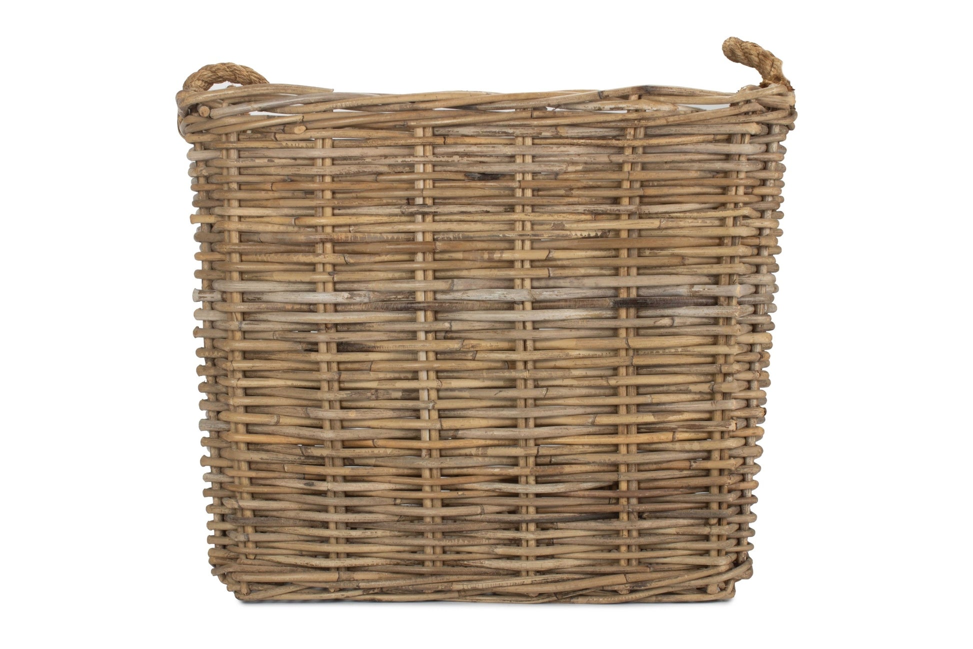 Medium Square Grey Rattan Log Basket
