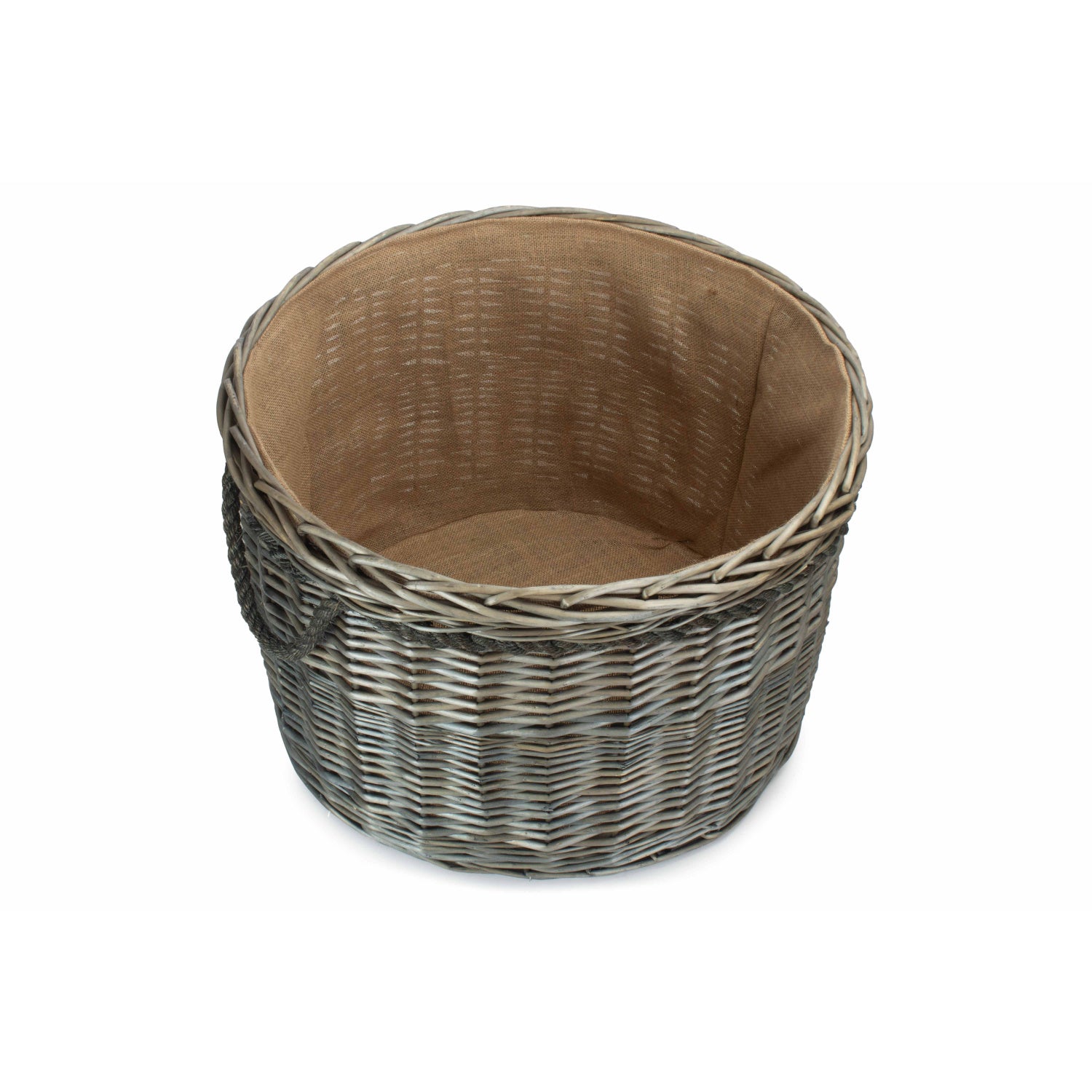 Antique Wash Willow Round Storage Basket Size 3 - Large