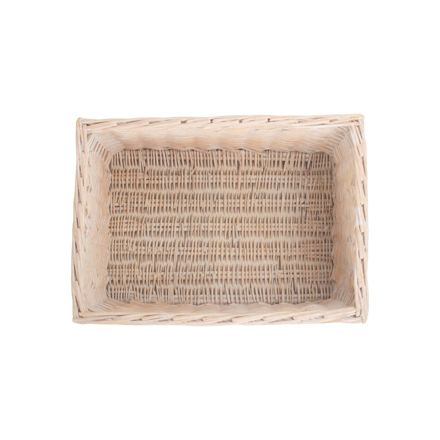 Large White Wash Willow Storage Basket