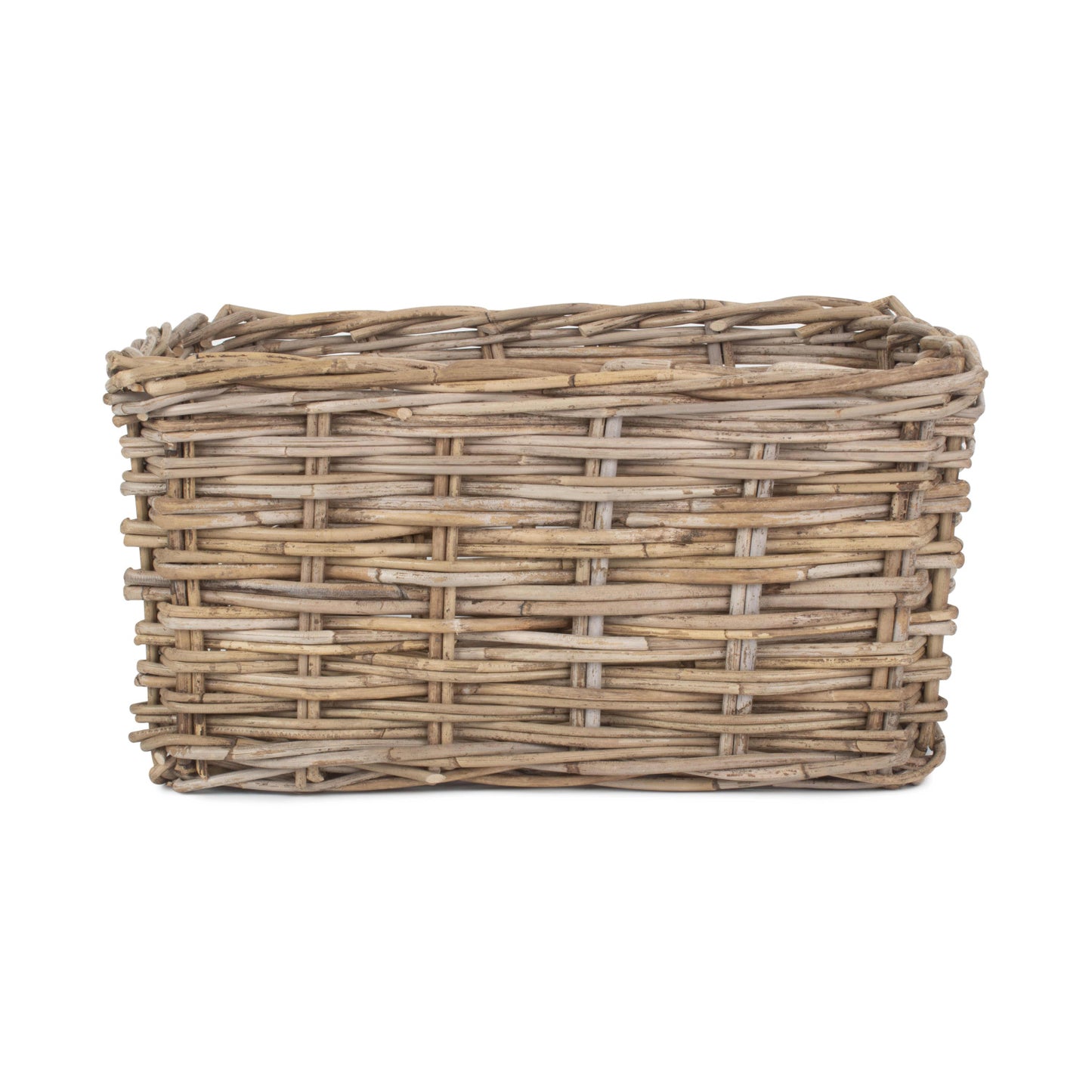 Large Rectangular Grey Rattan Storage Basket