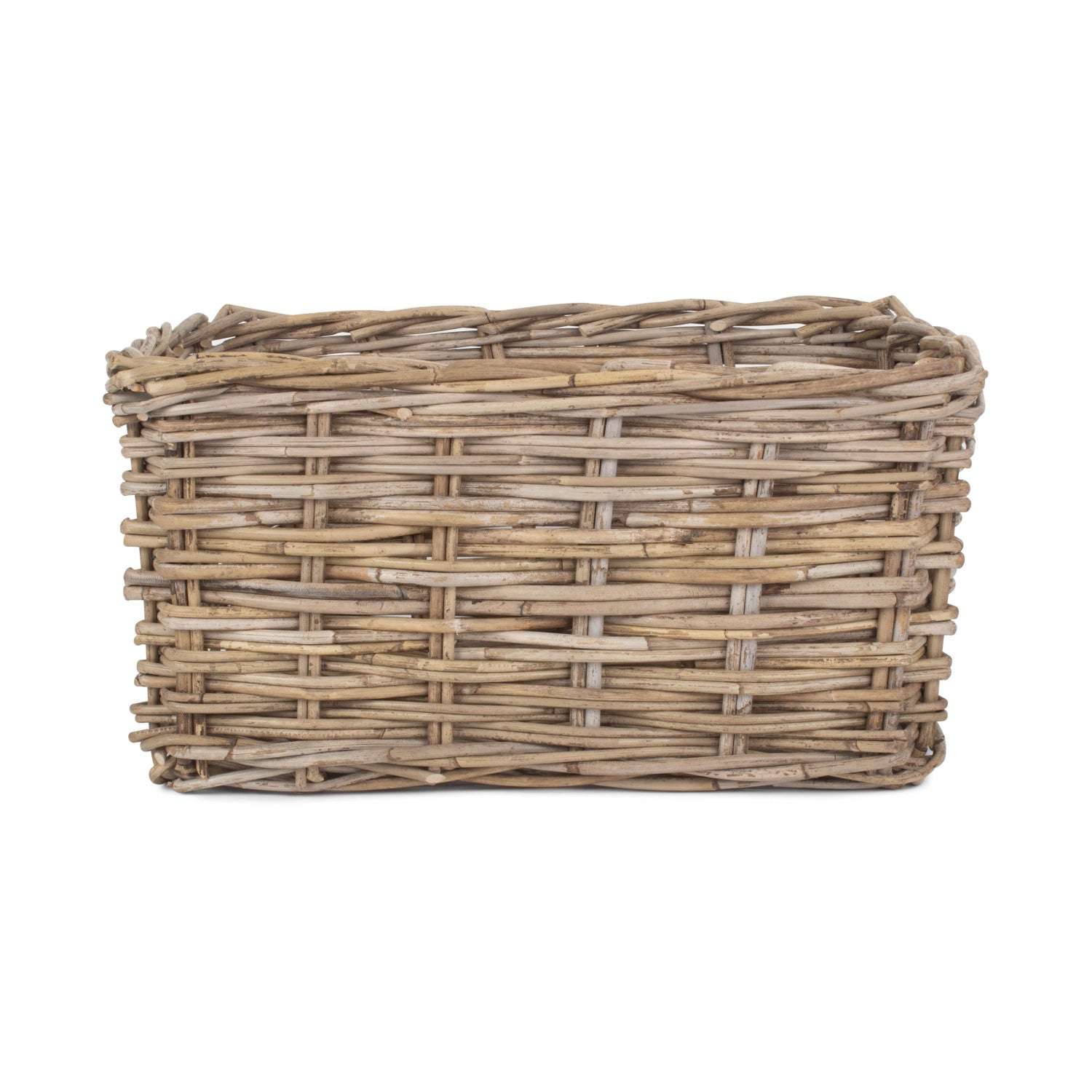 Large Rectangular Grey Rattan Storage Basket