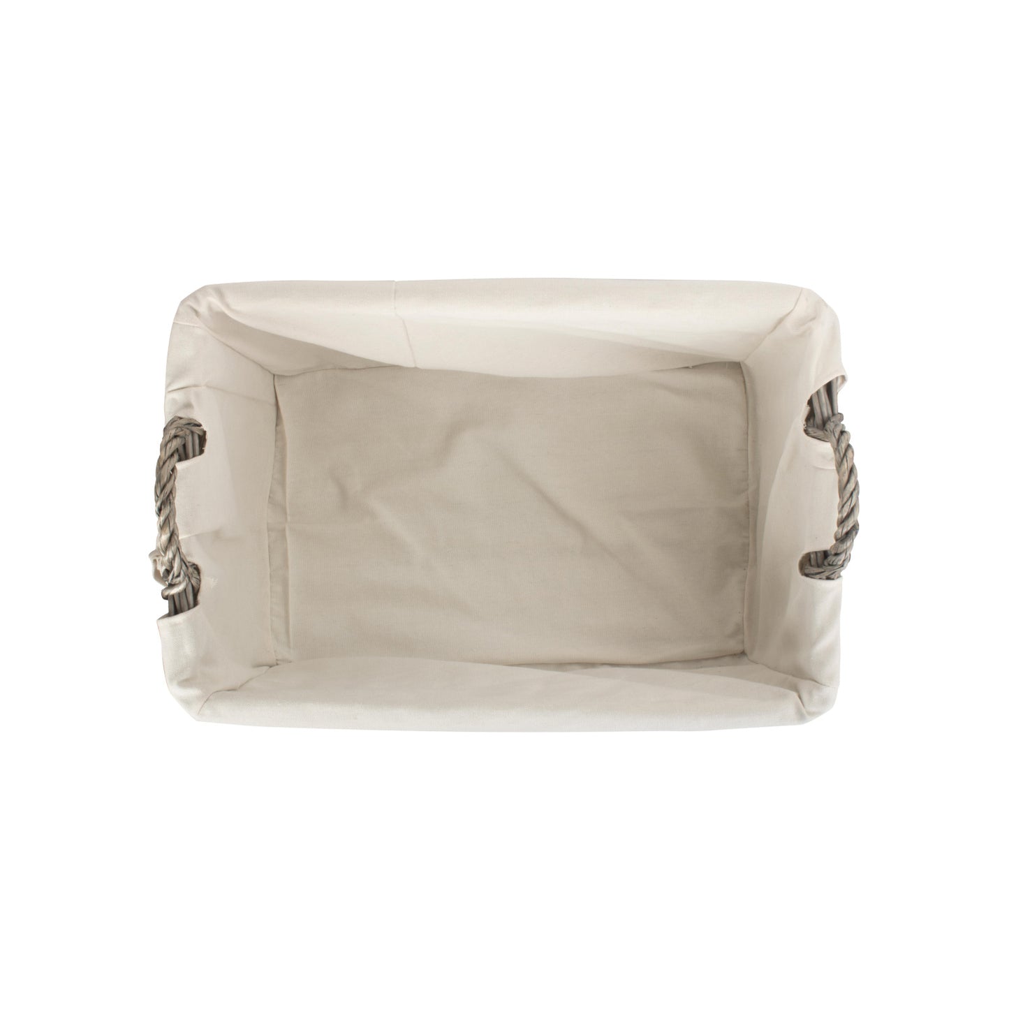 Large Shallow Antique Wash Storage Basket with White Lining