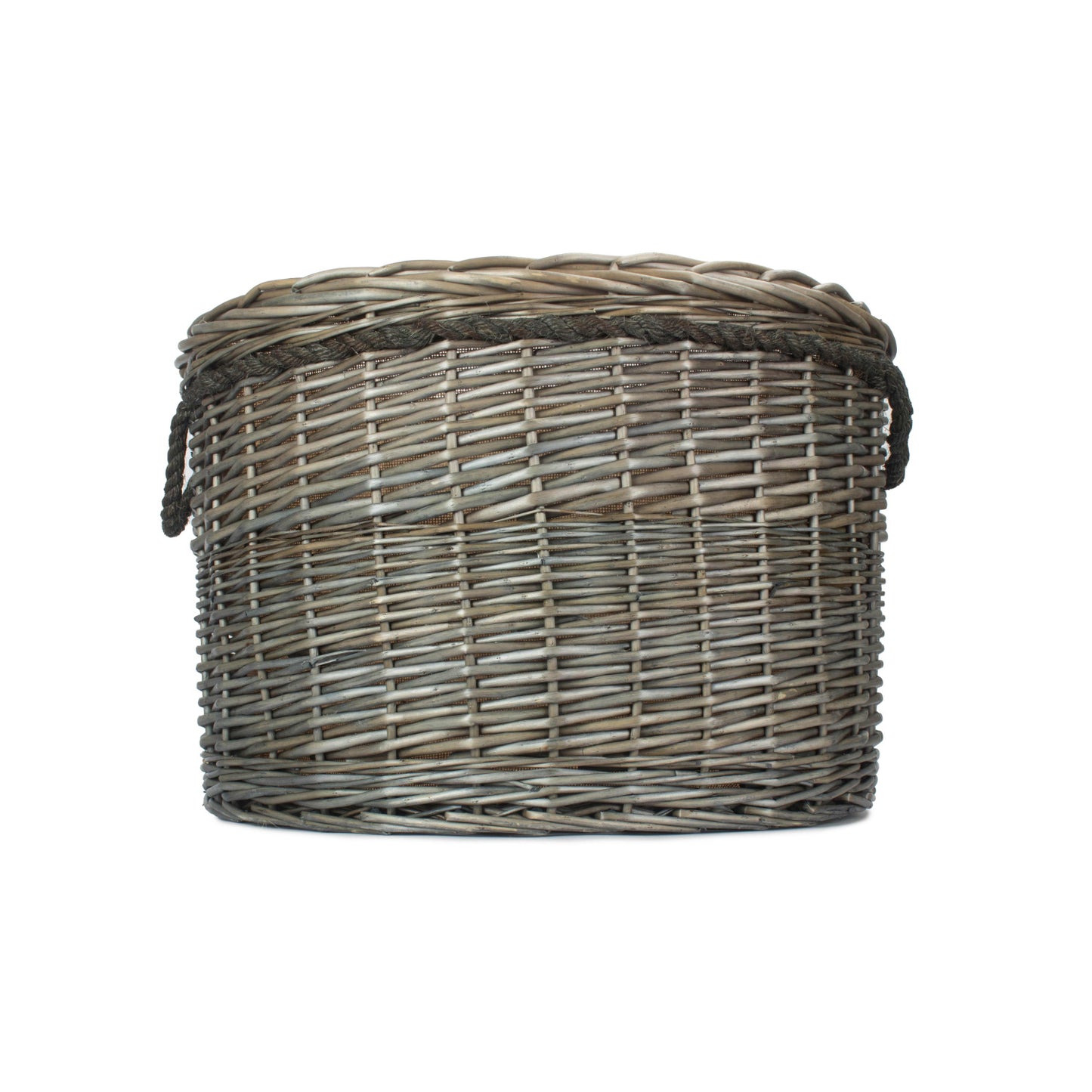 Antique Wash Willow Round Storage Basket Size 3 - Large