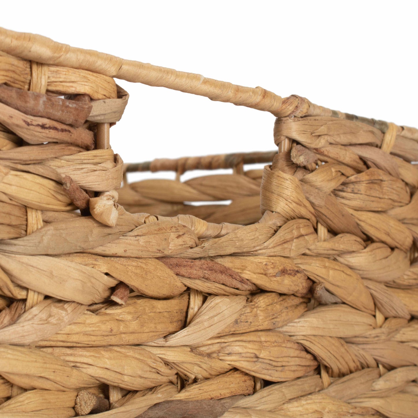 Large Water Hyacinth Shallow Rectangular Storage Tray Basket