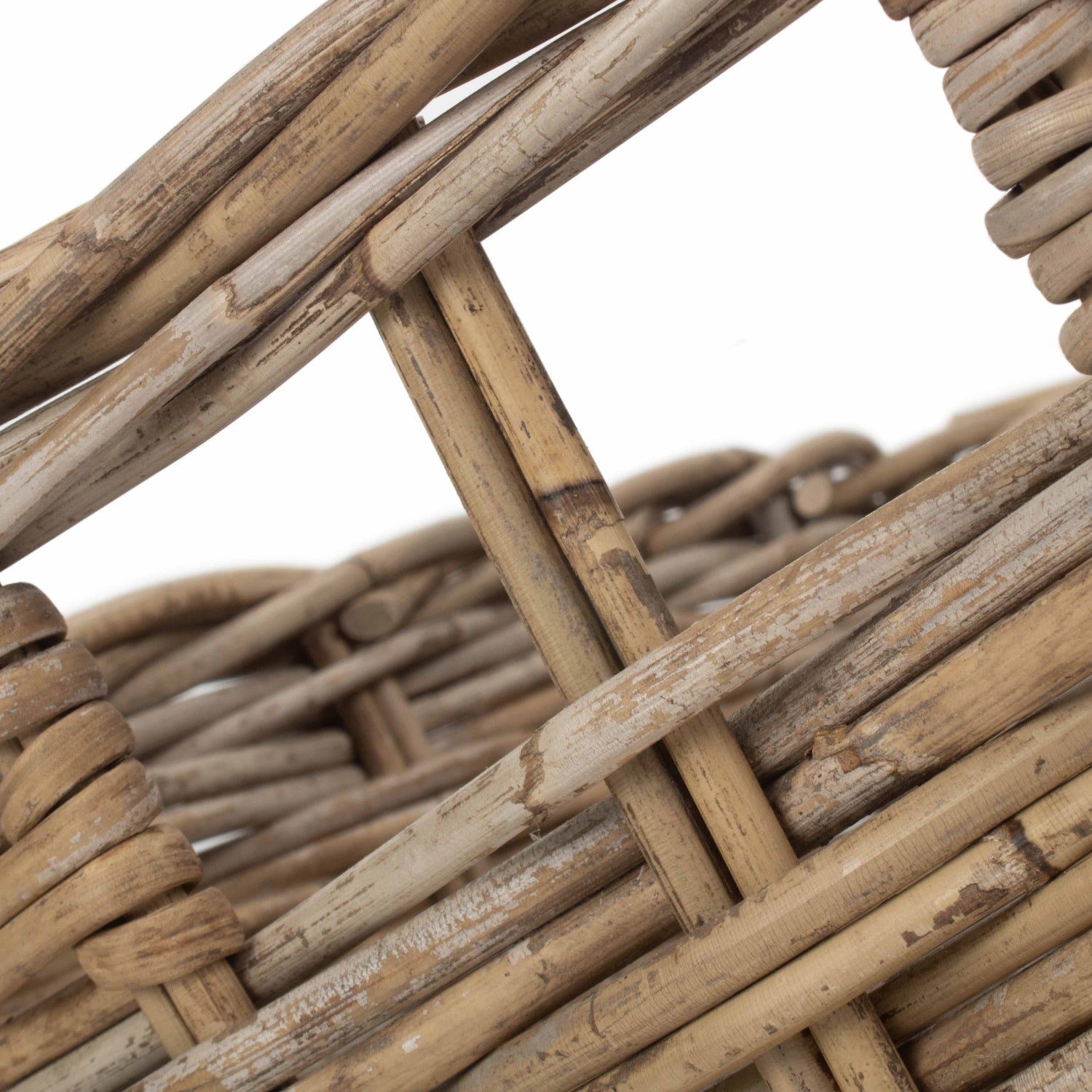 Large Rectangular Grey Rattan Storage Basket