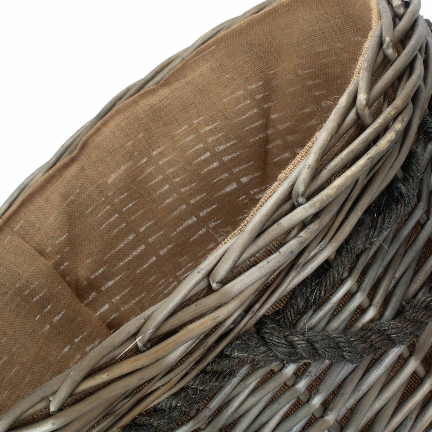 Antique Wash Willow Round Storage Basket Size 3 - Large