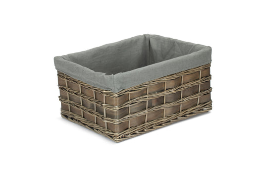 Extra Large Grey Scandi Storage Basket with Grey Sage Lining