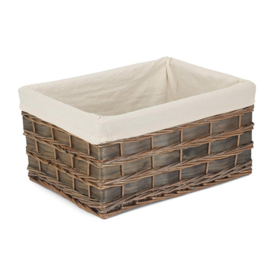 Extra Large Grey Scandi Storage Basket with White Lining