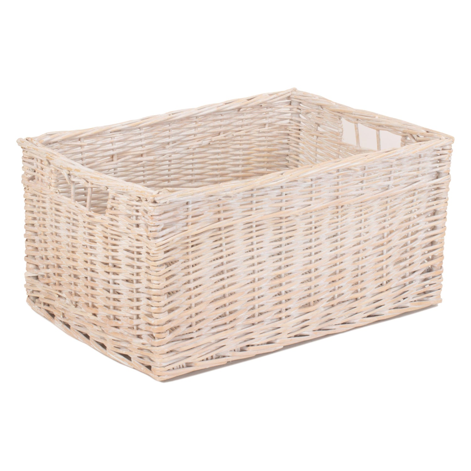 Extra Large White Wash Willow Storage Basket