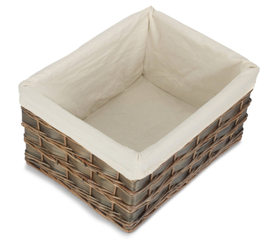 Extra Large Grey Scandi Storage Basket with White Lining
