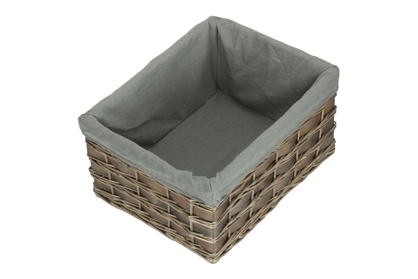 Extra Large Grey Scandi Storage Basket with Grey Sage Lining