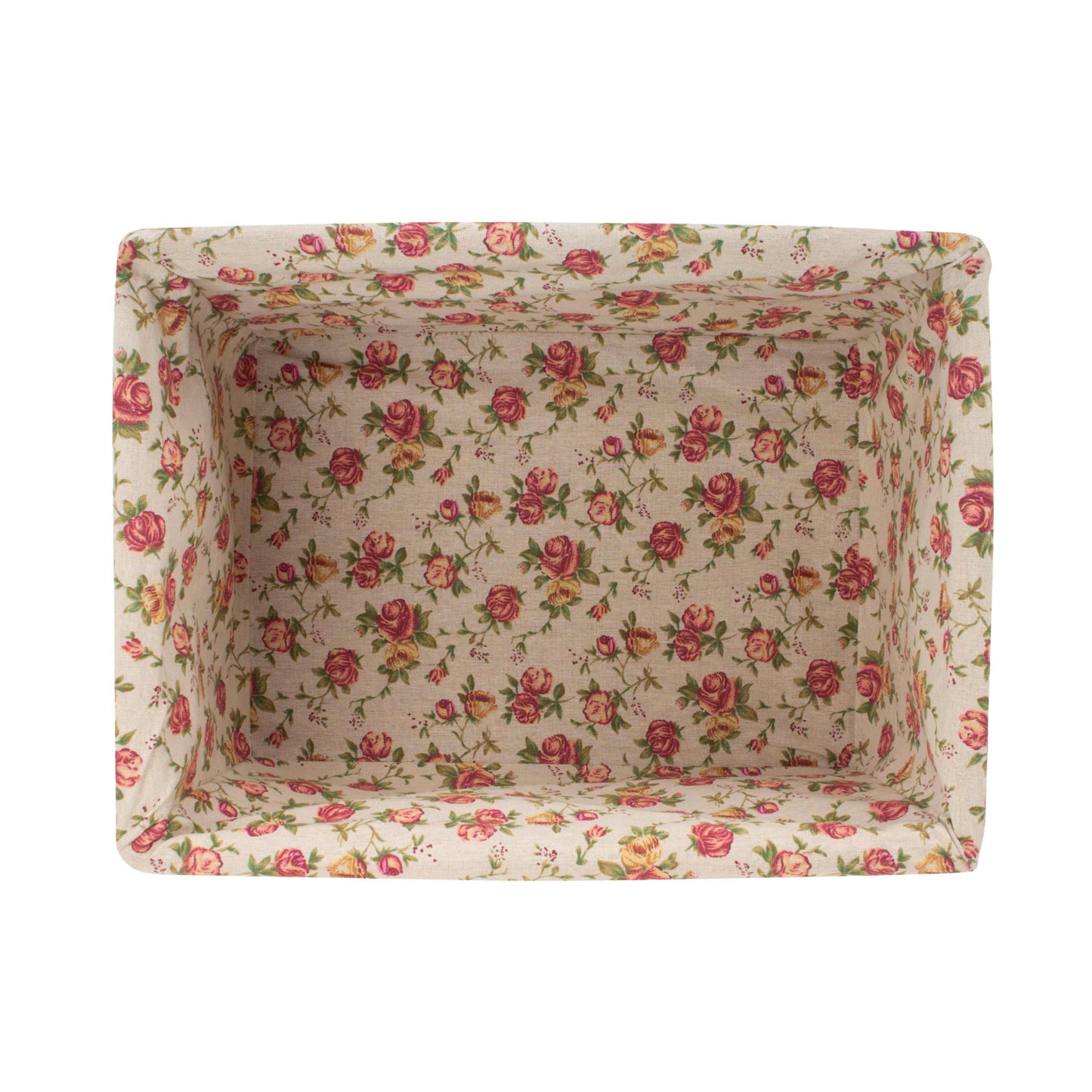 Extra Large Double Steamed Willow Storage Basekt with Garden Rose Lining