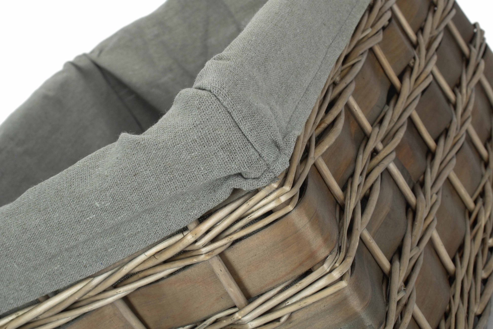 Extra Large Grey Scandi Storage Basket with Grey Sage Lining