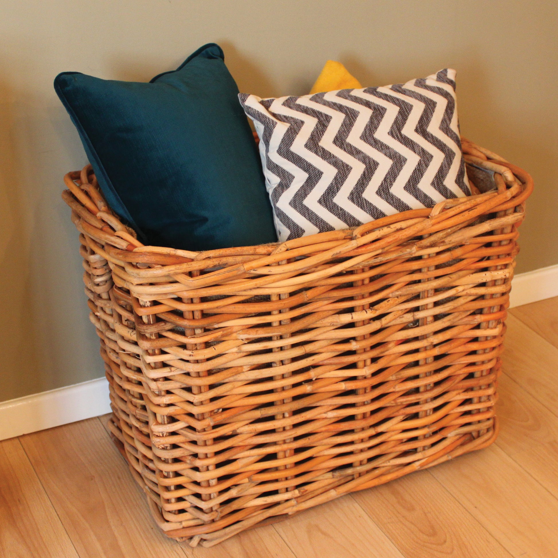 Wovenhill Bamboo Rattan Rectangle Log Basket