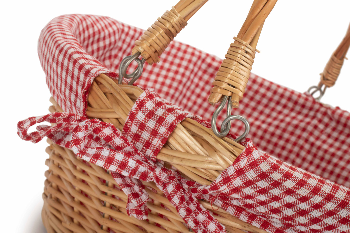 Large Swing Handle Shopper With Red & White Checked Lining