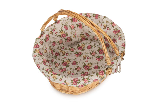 Large Swing Handle Shopper With Garden Rose Lining