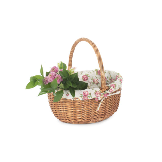 Double Steamed Oval Shopper With Garden Rose Lining