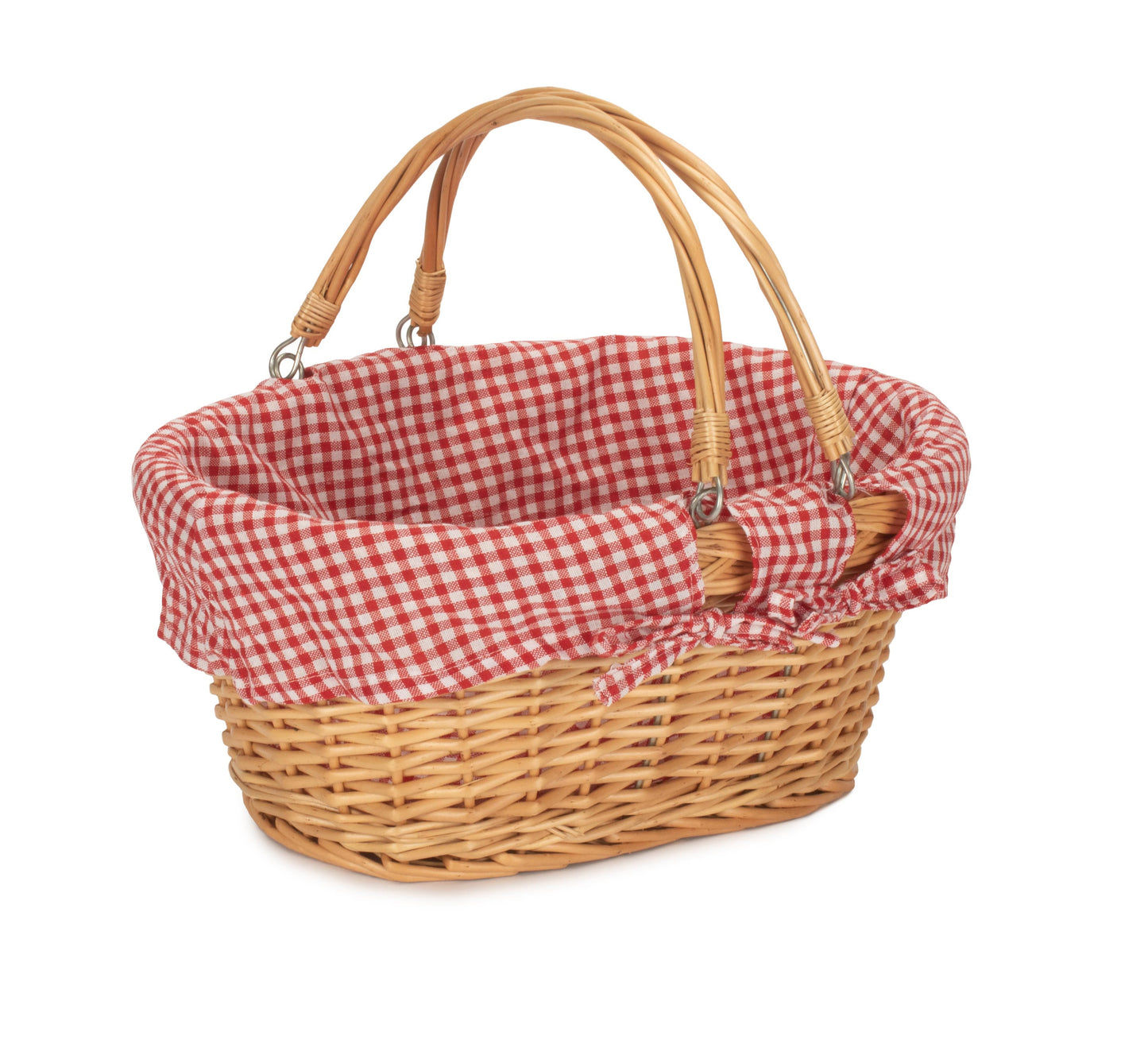 Medium Swing Handle Shopper With Red & White Checked Lining