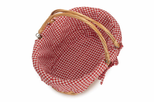 Medium Swing Handle Shopper With Red & White Checked Lining