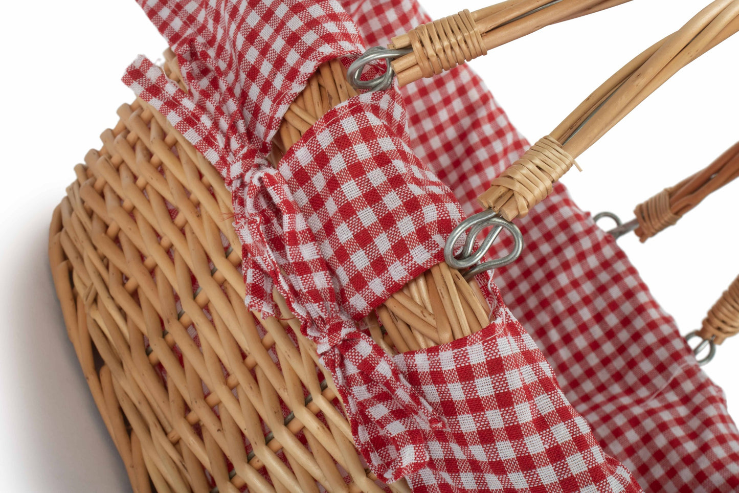 Medium Swing Handle Shopper With Red & White Checked Lining