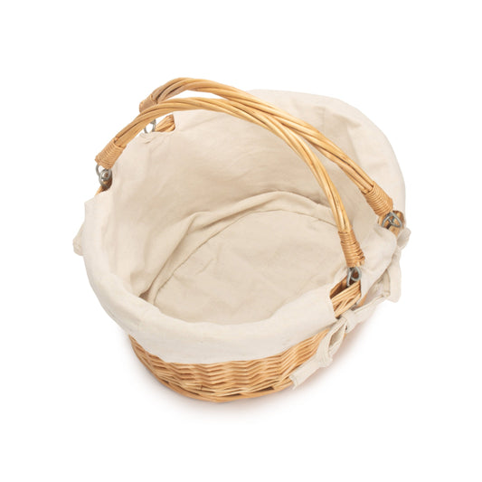Small Swing Handled Shopper Basket with White Lining