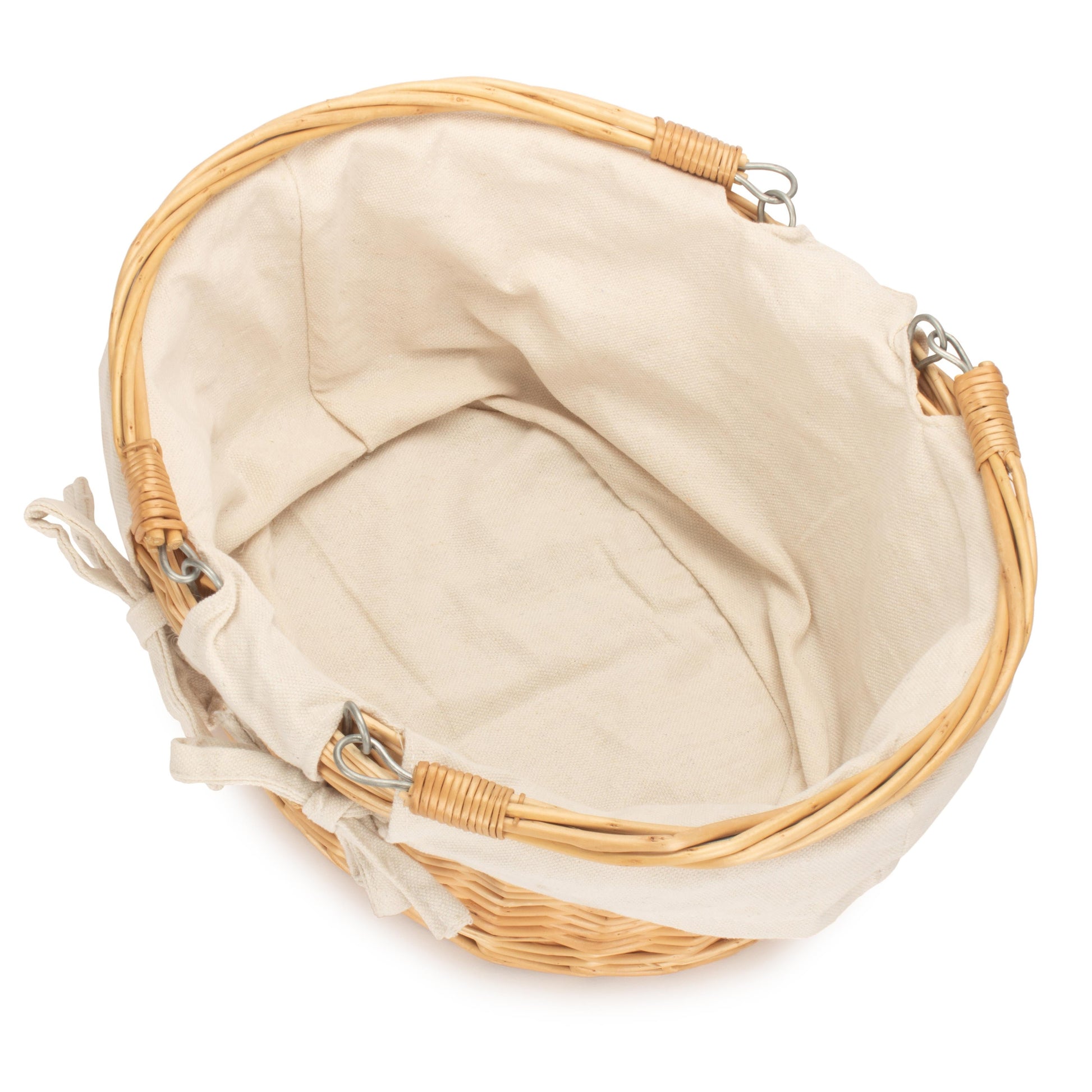 Small Swing Handled Shopper Basket with White Lining