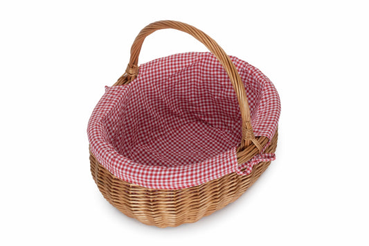 Large Deluxe Shopper Basket with Red and White Checked Lining
