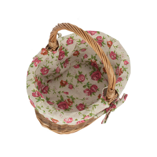 Child's Country Oval Shopper With Garden Rose Lining