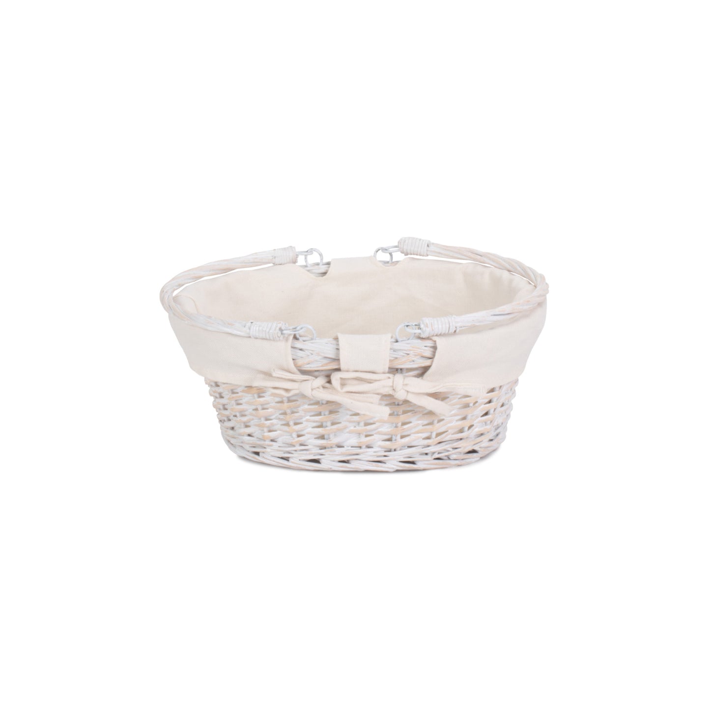 Small White Swing Handle Shopper With White Lining