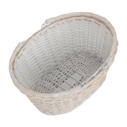 Medium White Swing Handle Shopper