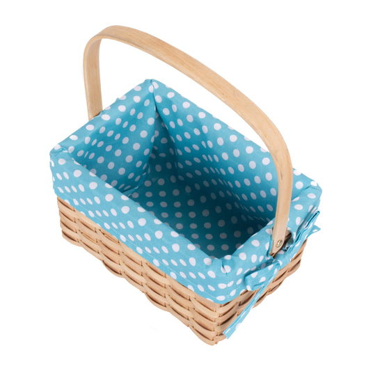 Chipwood Swing Handle Basket With Blue Lining