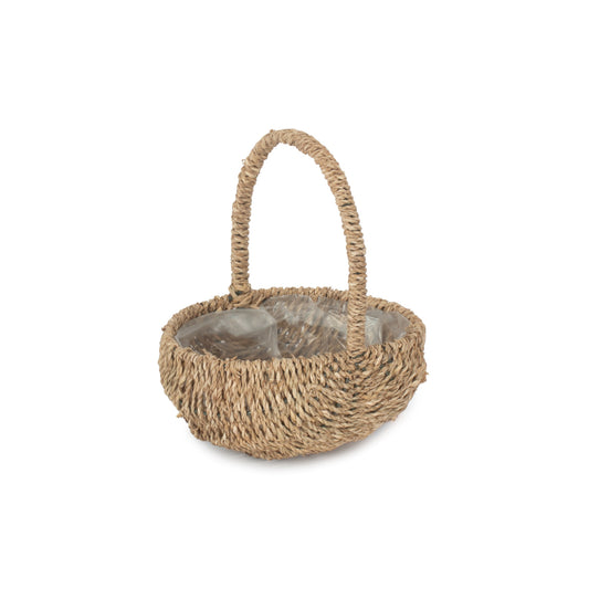 Oval Seagrass Flower Basket