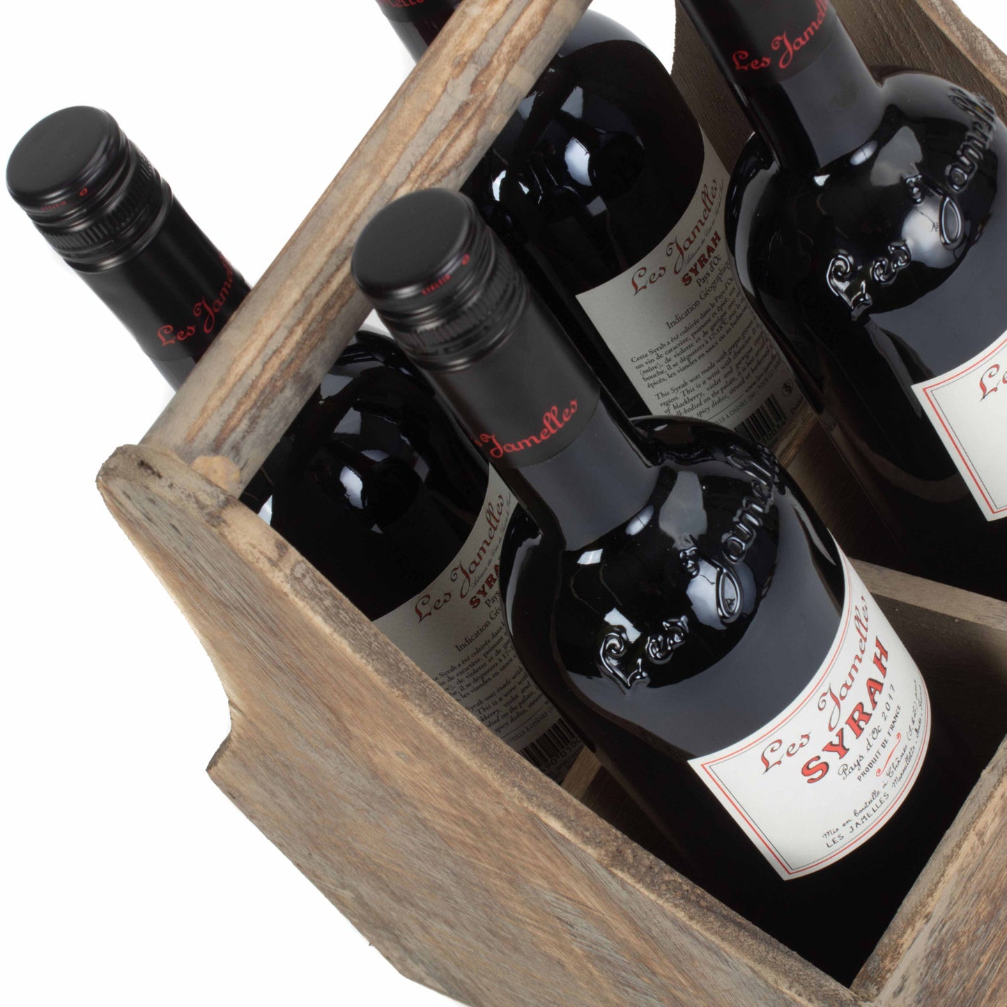 Oak Effect 4 Bottle Carrier