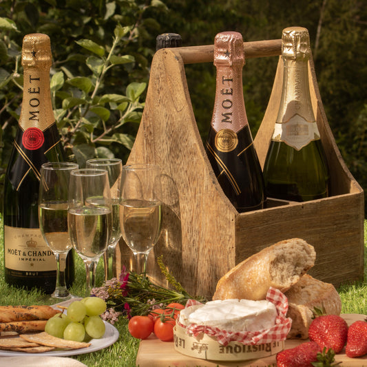 Oak Effect 4 Bottle Carrier